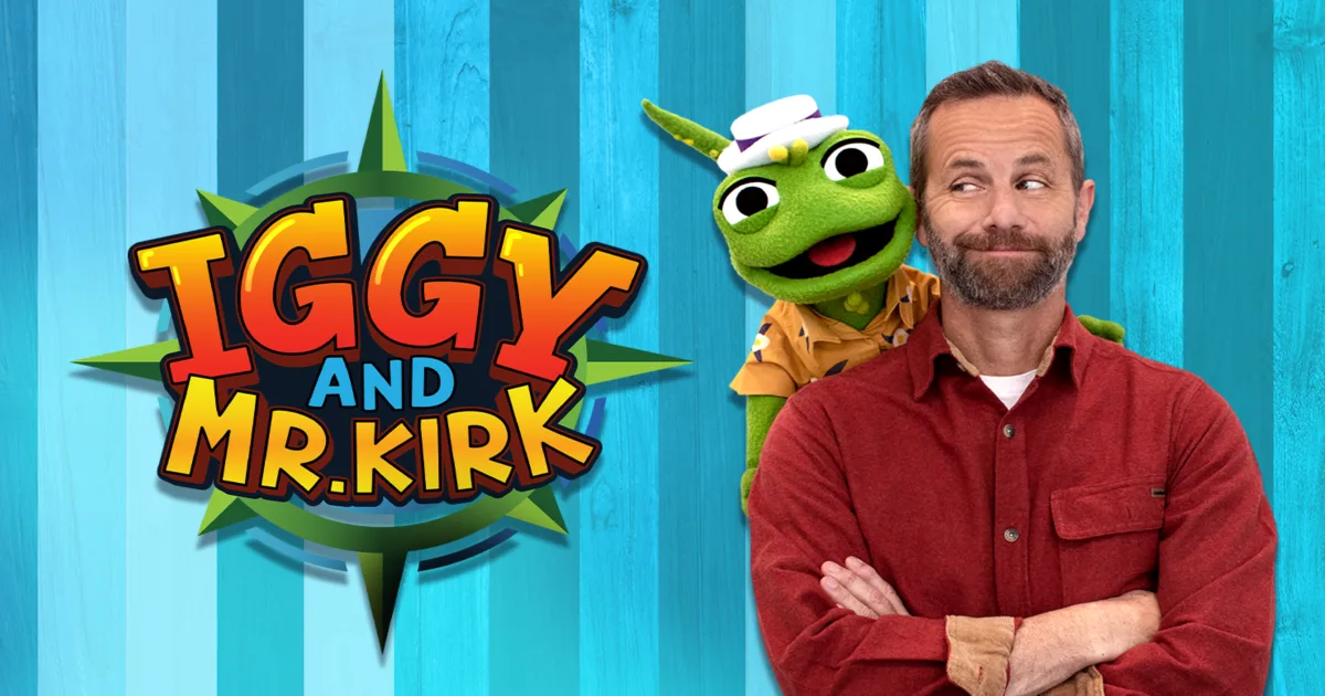 Iggy and Mr. Kirk show artwork featuring Iggy and Kirk Cameron